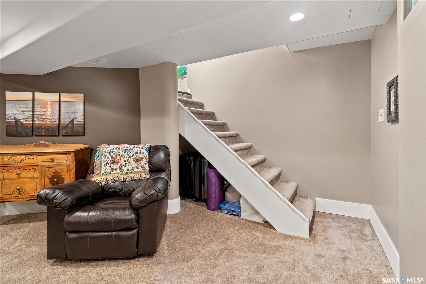 sitting area in basement