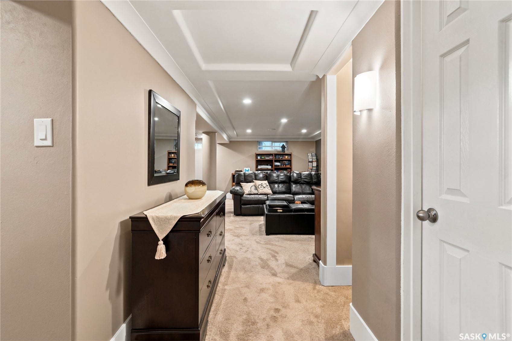 hallway from living room to bedroom and bathroom