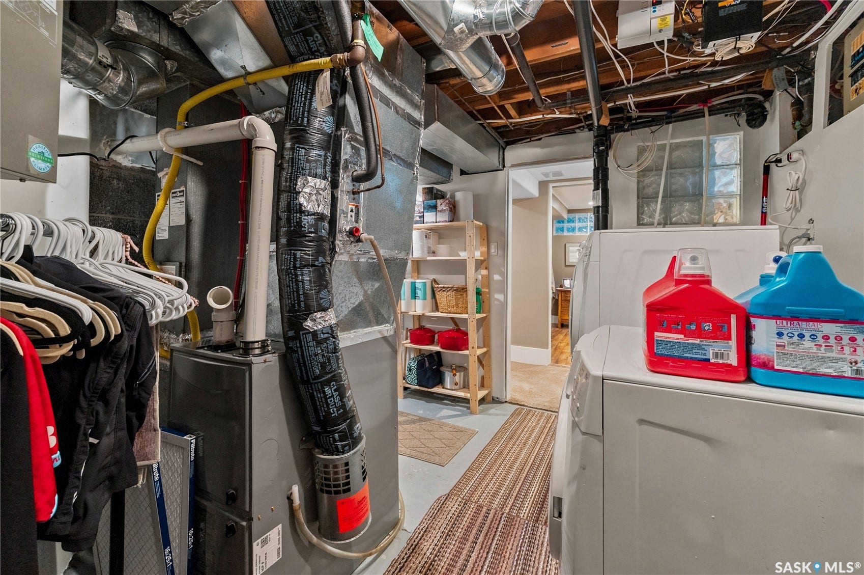 laundry in utility room