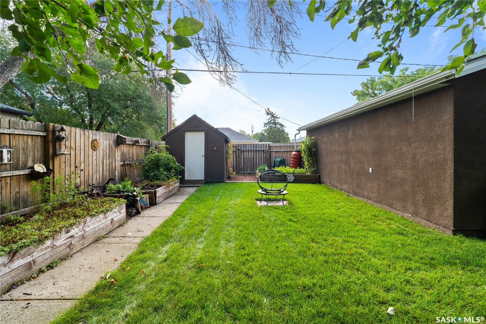 back yard to garage and shed