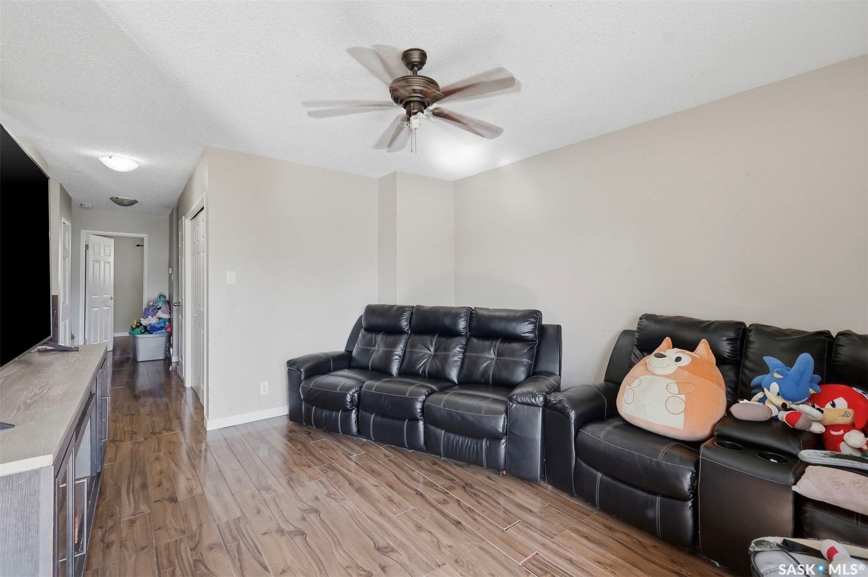 Wood-finish flooring throughout