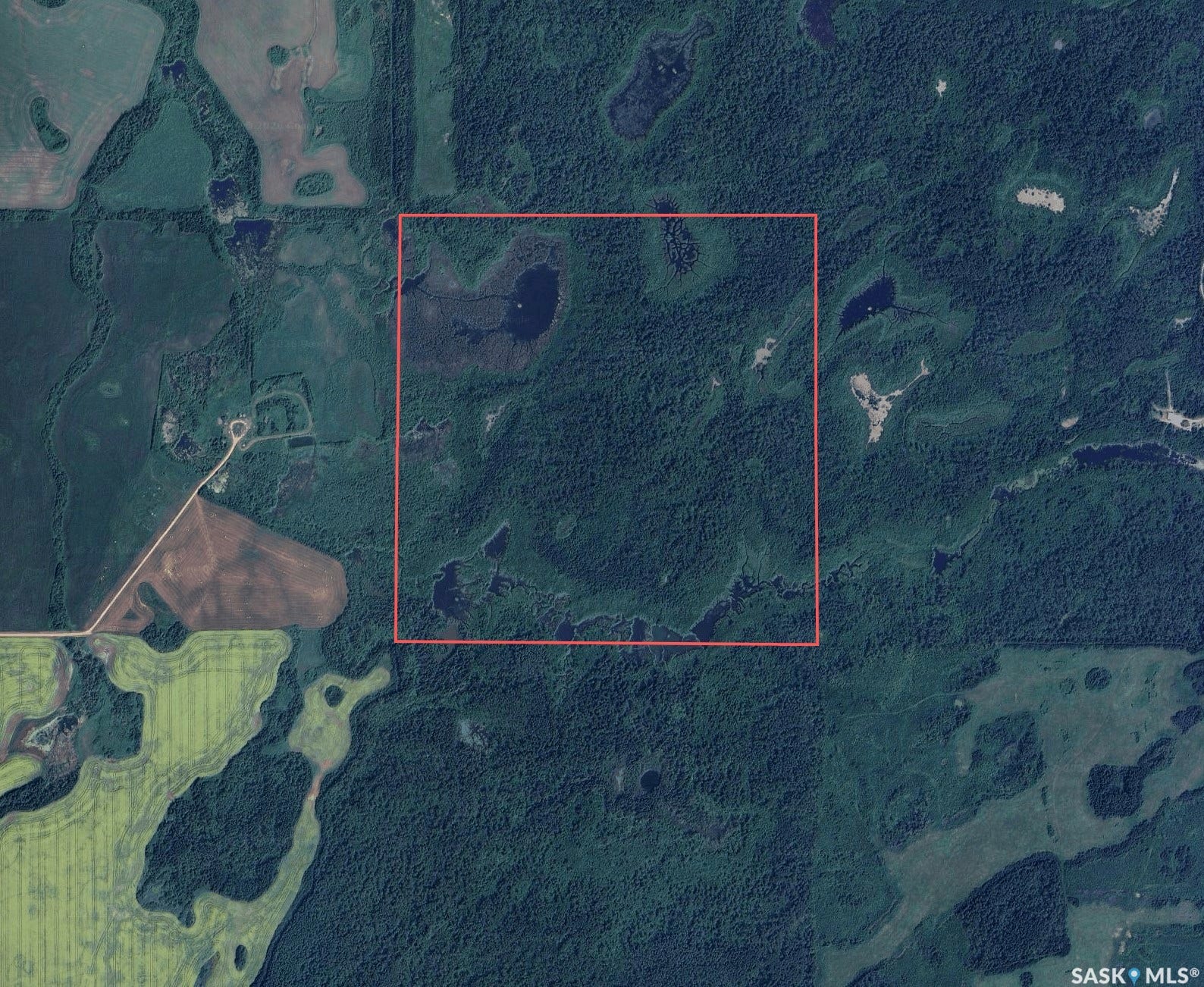 Aerial Map. Indicating the boundaries of the property and its surrounding terrain