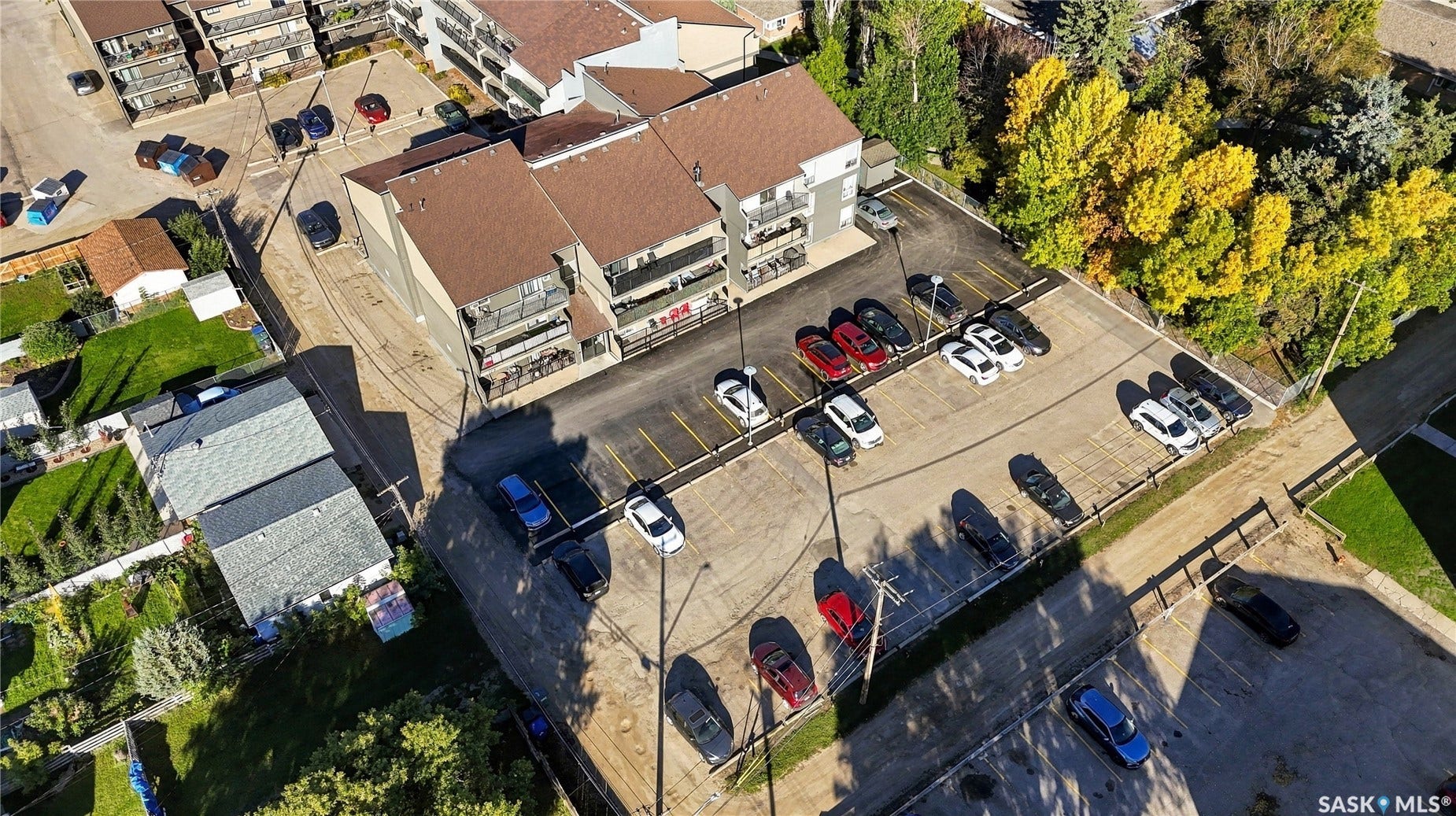 Multi-story building featuring multiple balconies