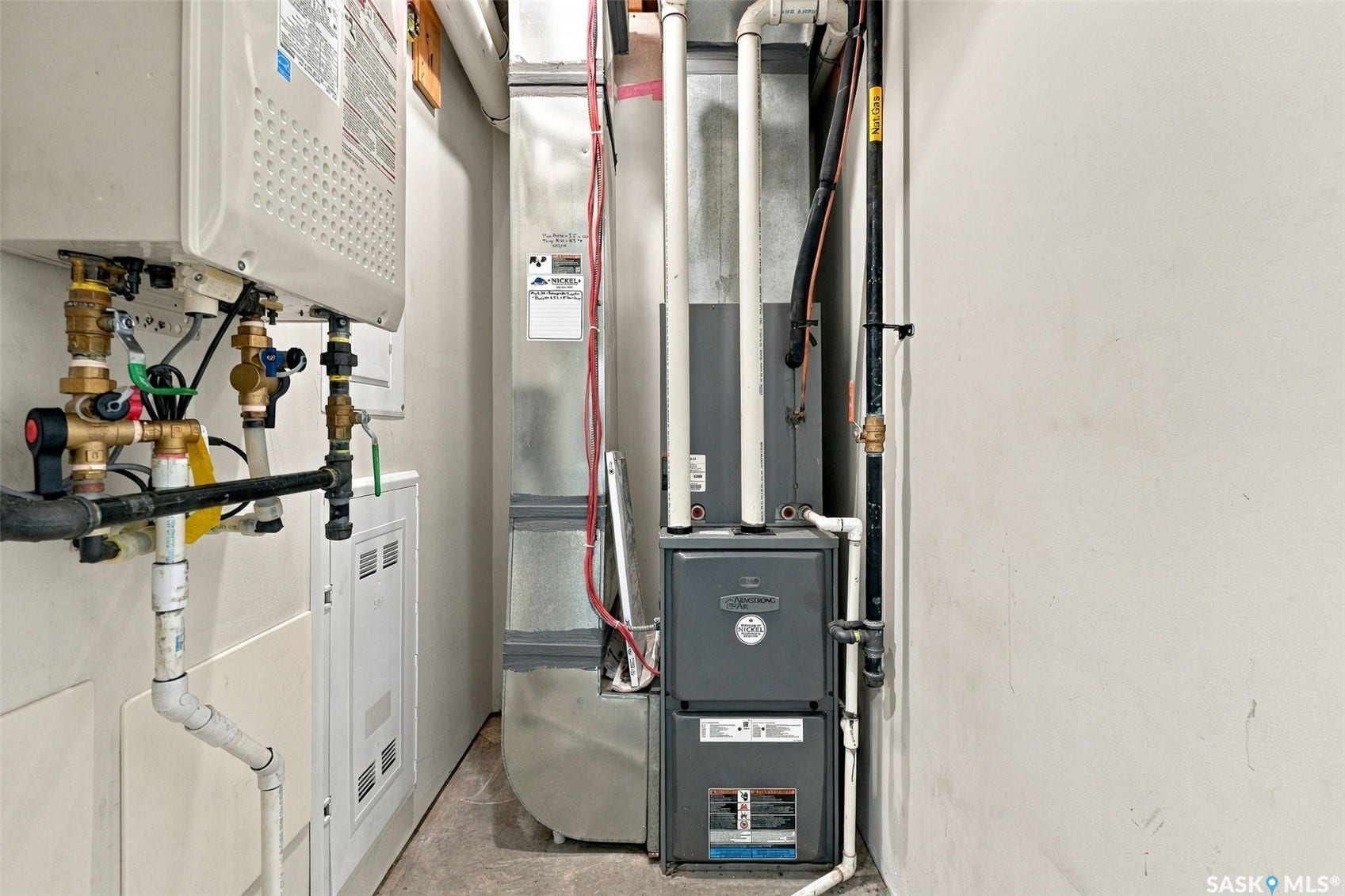 Tankless water heater and furnace unit