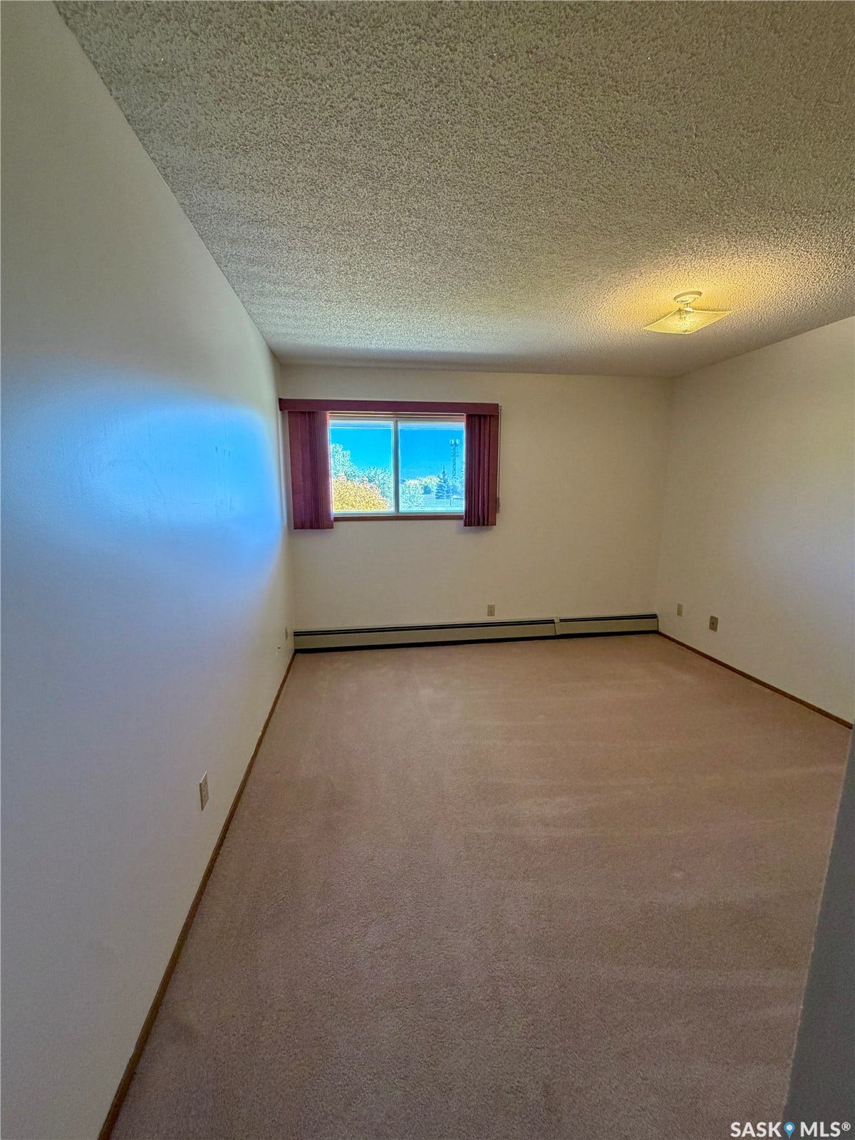 305 1st Street W, #301, Rosetown SK S0L 2V0 Spacious room featuring carpeting, a window, and wall-mounted heating