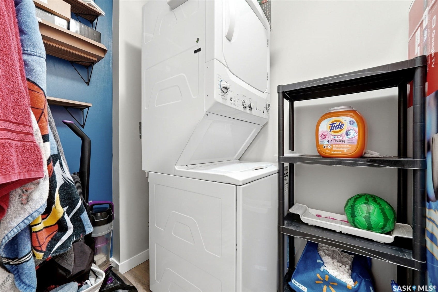 Stackable white washer and dryer units