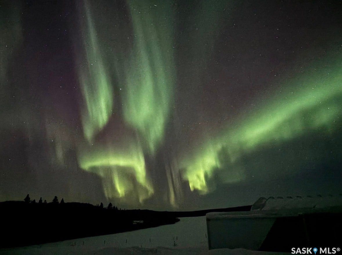 Imagine, this is your backyard. Your own show of Aurora Borealis (Northern Lights) dancing in the sky!