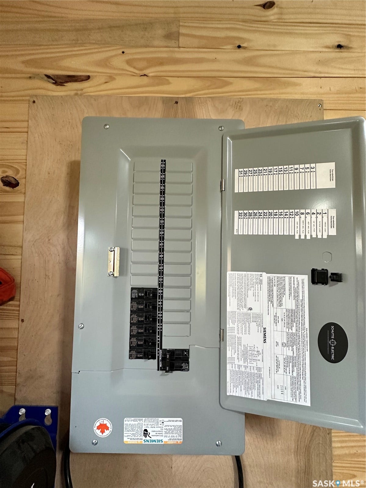 Electrical panel with various circuit breakers