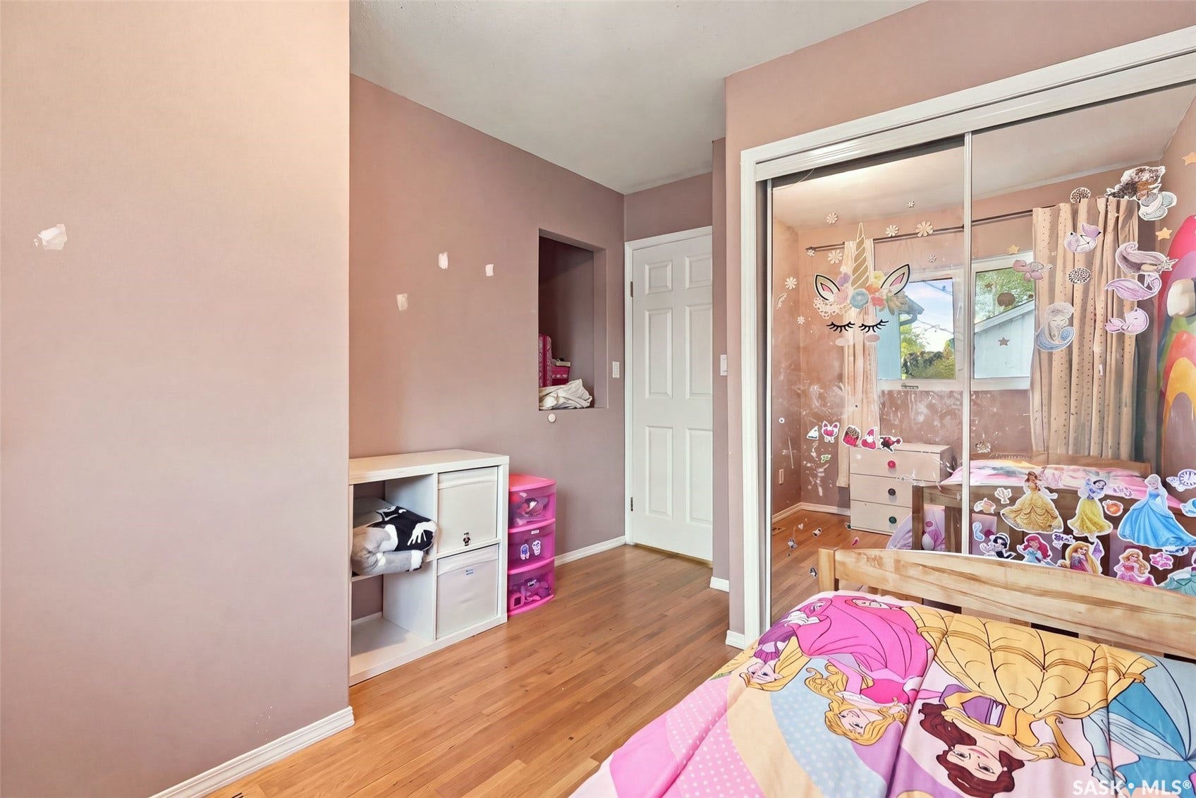 Hardwood flooring with a white trim