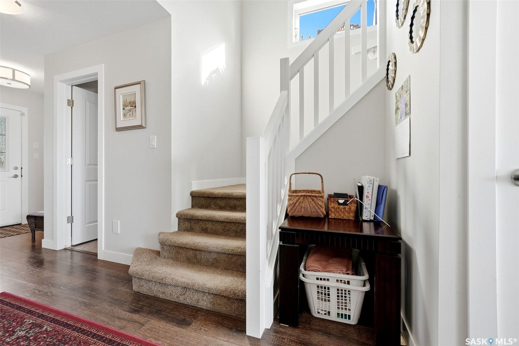 Wood-finish flooring throughout the main level