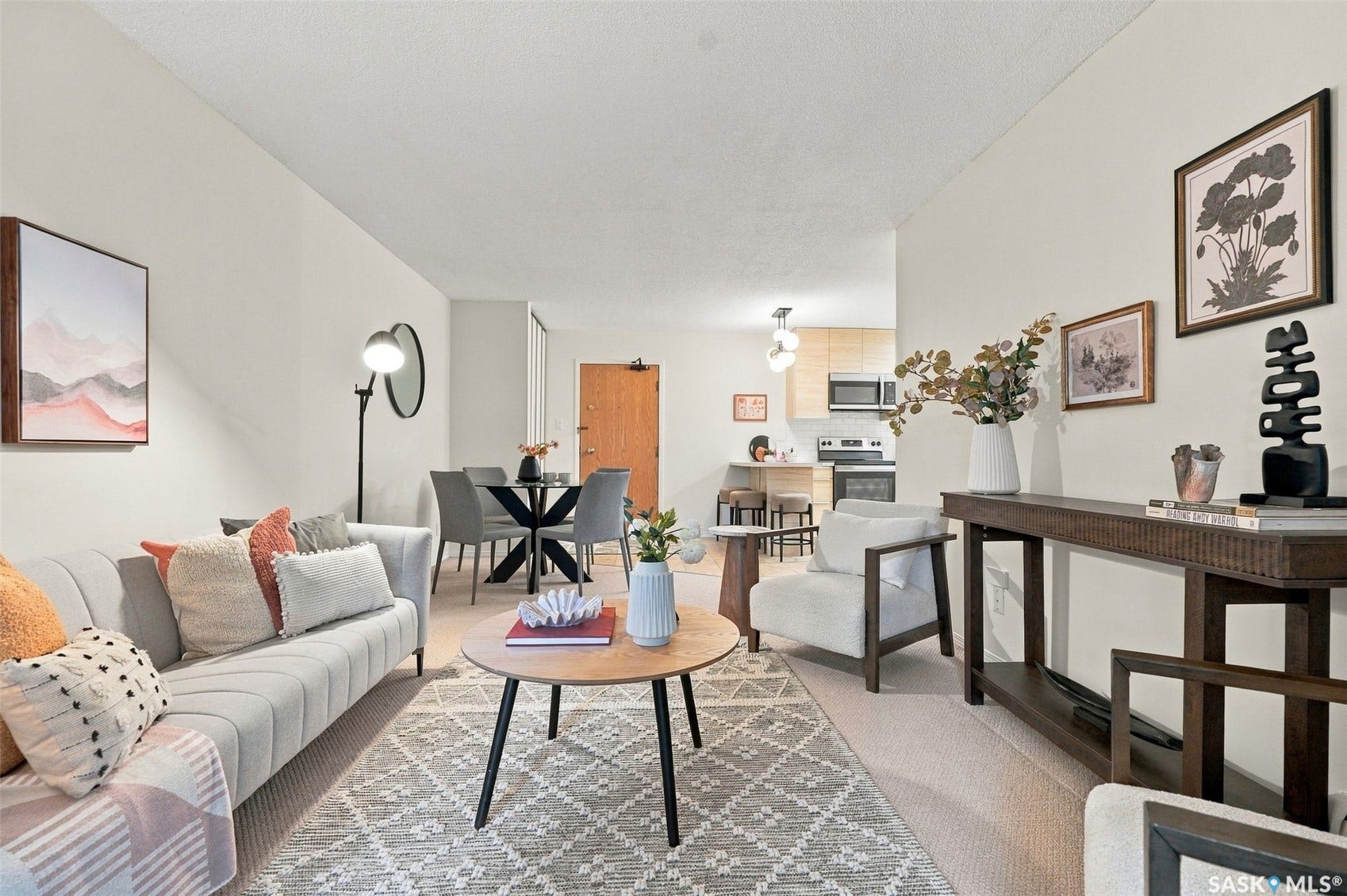 Light-colored walls throughout enhance the bright atmosphere