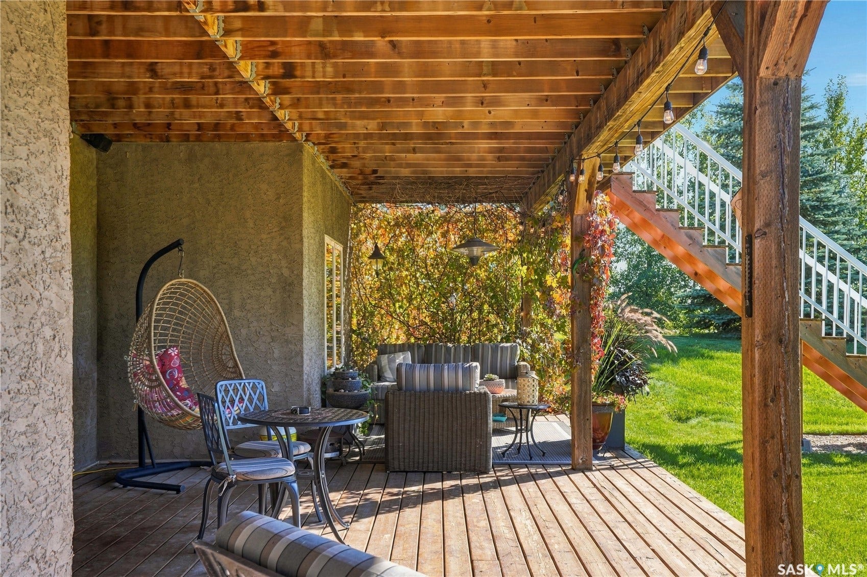 lower deck area from walkout garden doors looking toward the east
