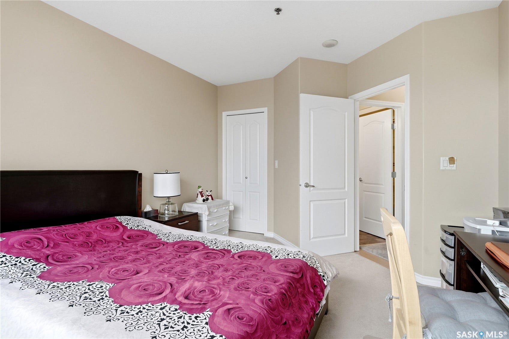 1914 Hamilton Street, #1007, Regina SK S4P 3N6 Neutral wall paint, two-panel interior doors, and carpet flooring