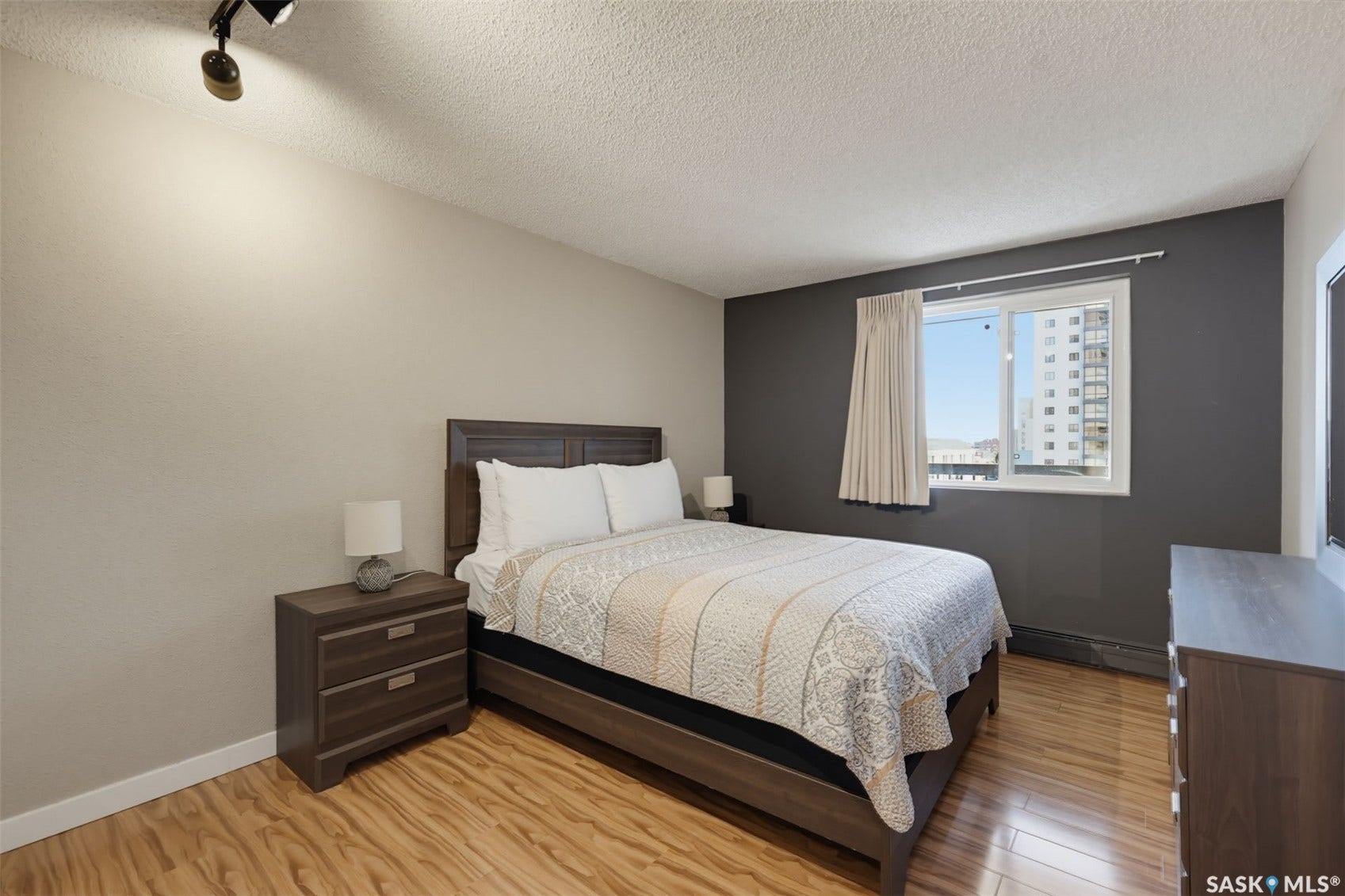 Wood-finish flooring throughout