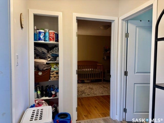 hallway and storage closet