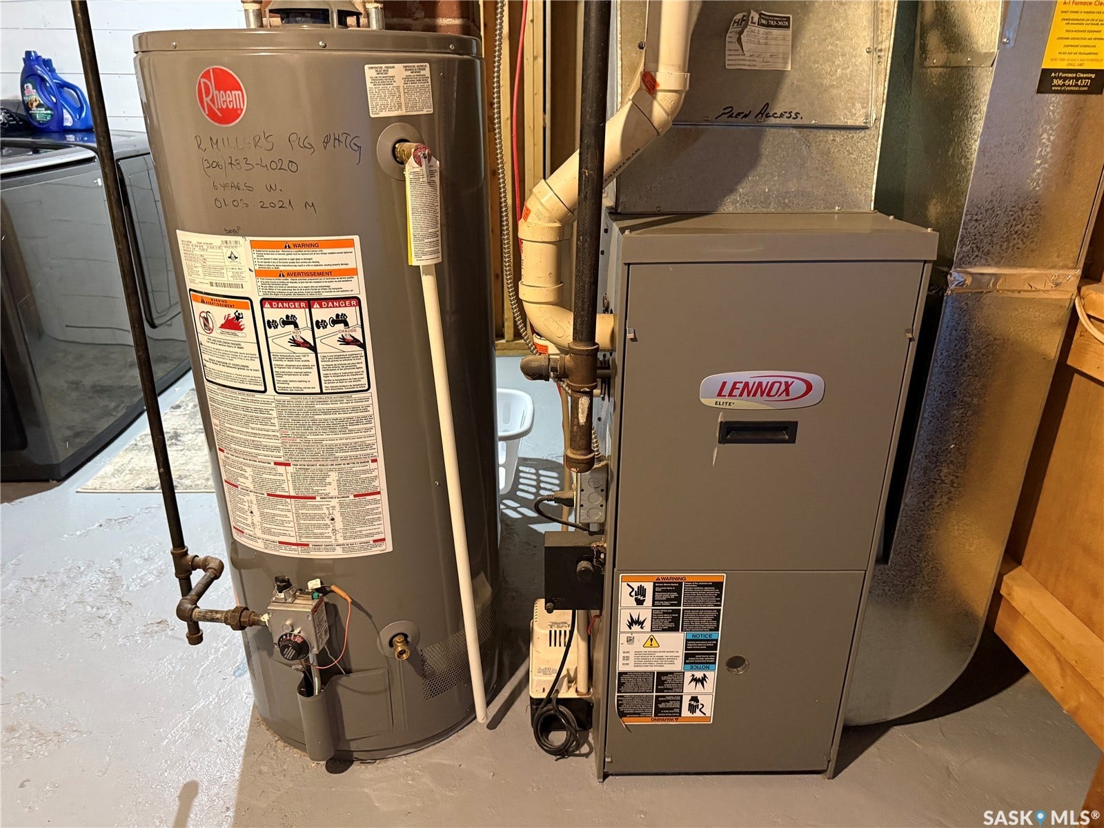 Lennox furnace and Rheem water heater