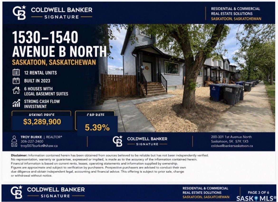 Marketing Flyer. Displaying property specifics including address, unit count, and financial metrics