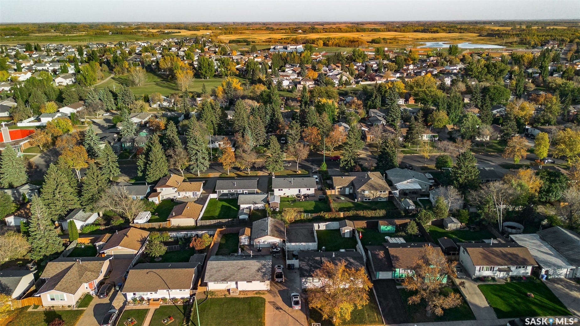Residential neighborhood with tree-lined streets and established homes