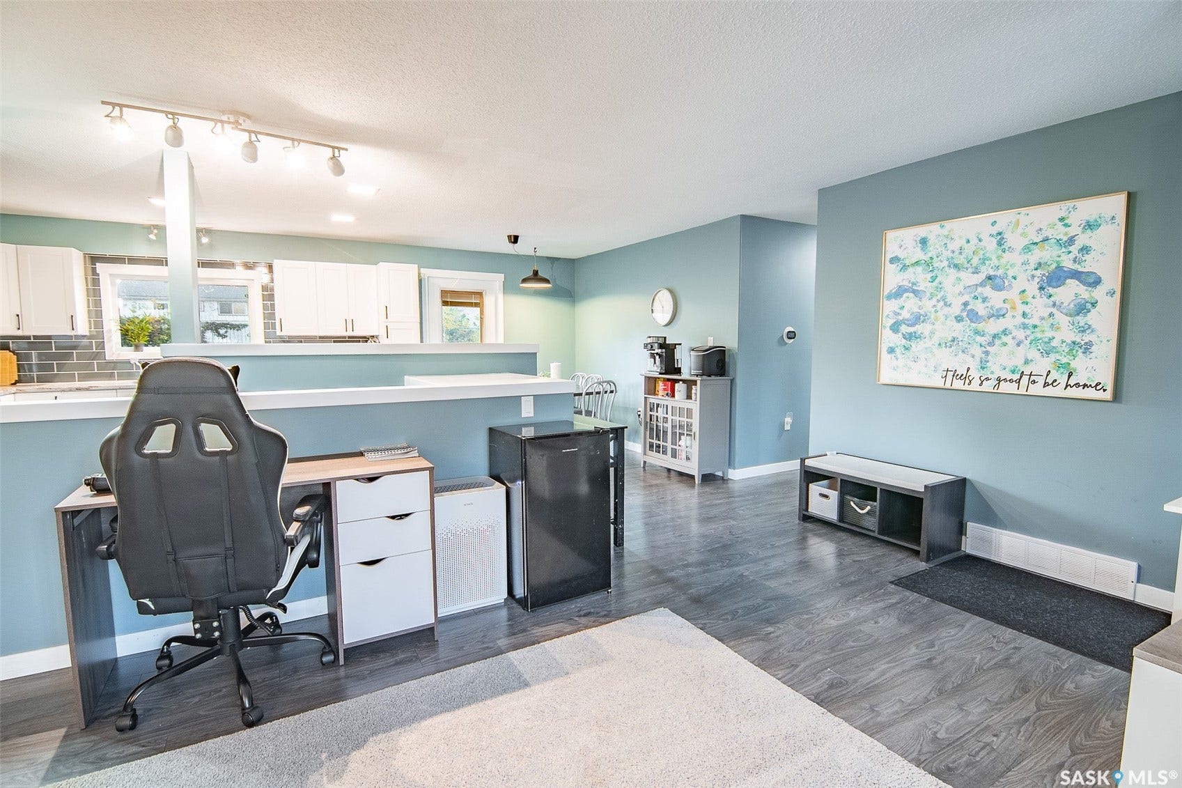 Wood-finish flooring throughout