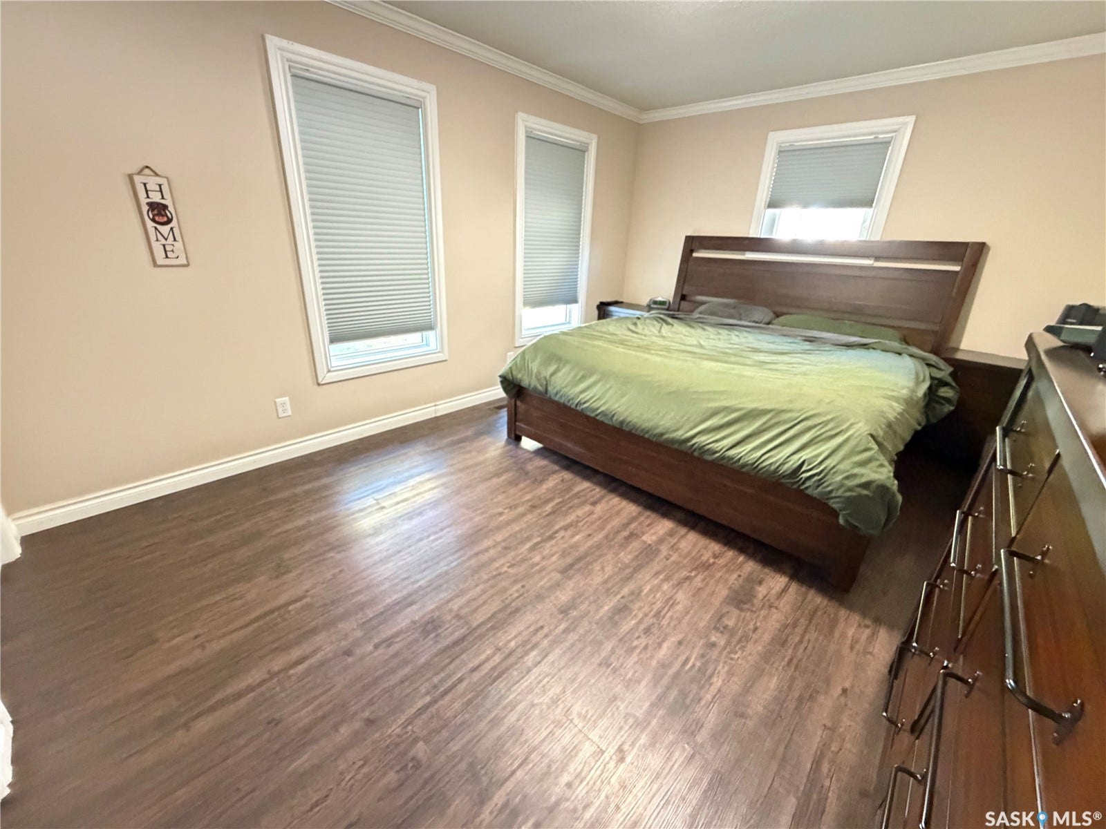 Wood-finish flooring with baseboards