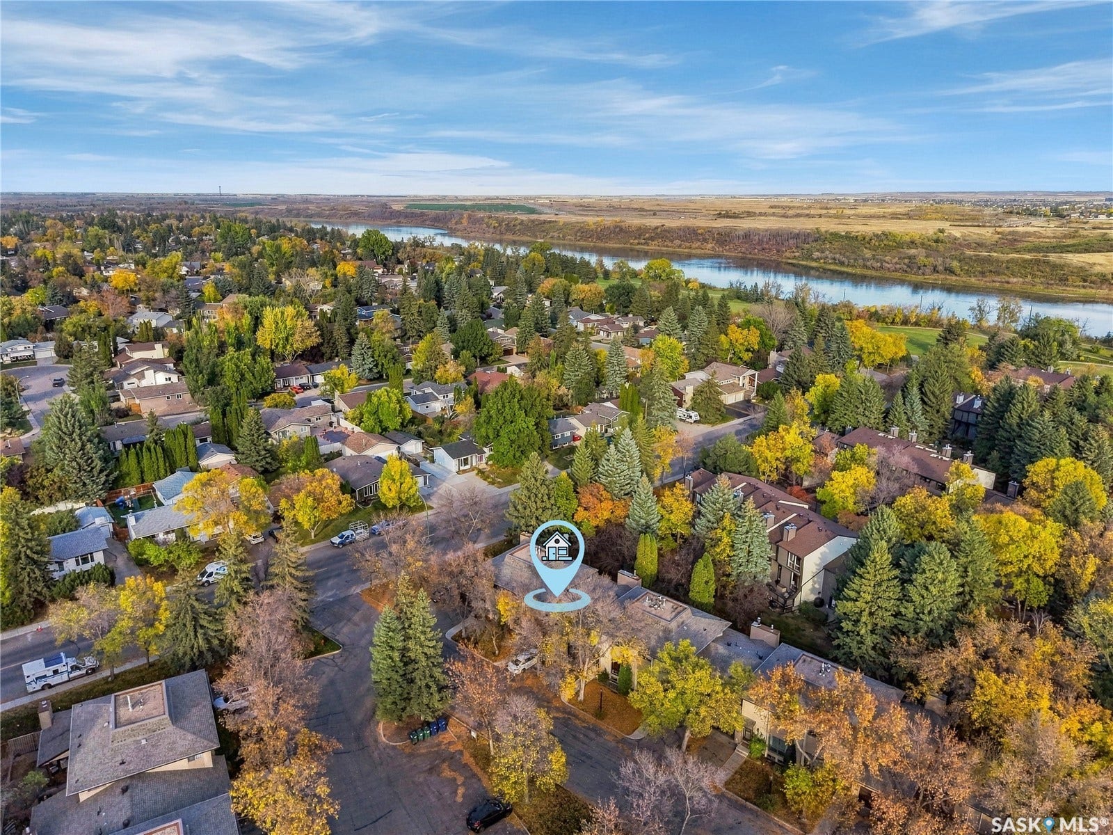 Residential neighborhood featuring mature trees and established homes