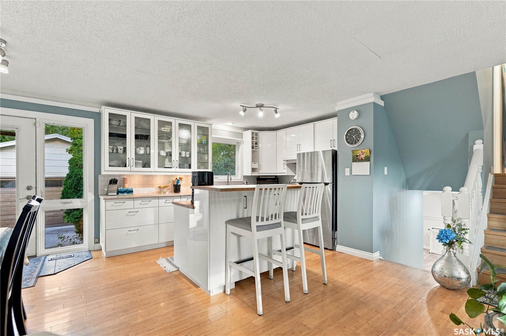 View of kitchen and prep island
