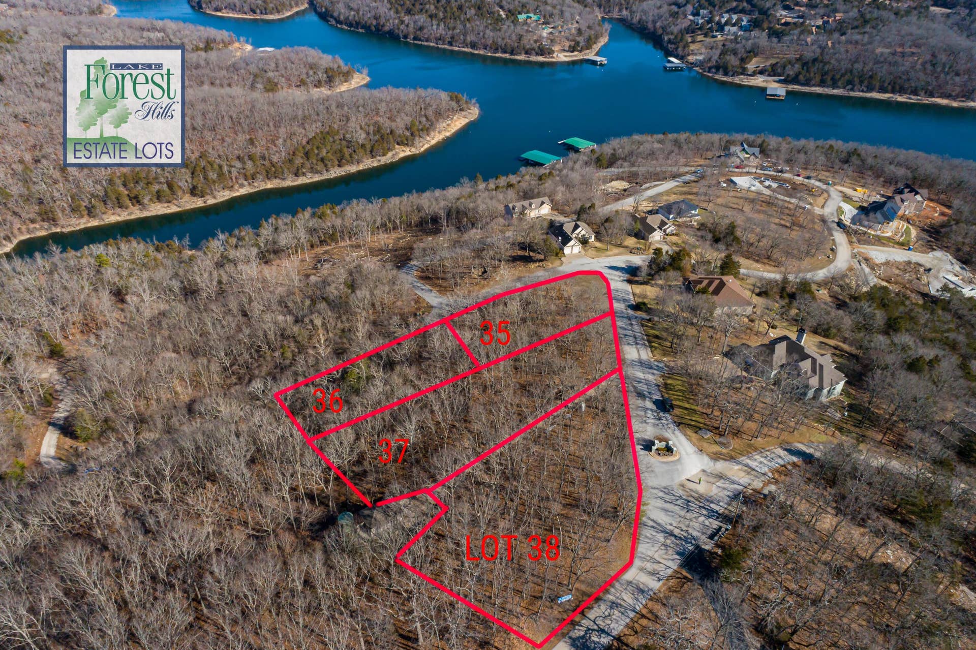 Lot 38 Waterfield Drive, Branson West, MO 65737 1 LakeForestHillsLots35-38BransonWestMO-