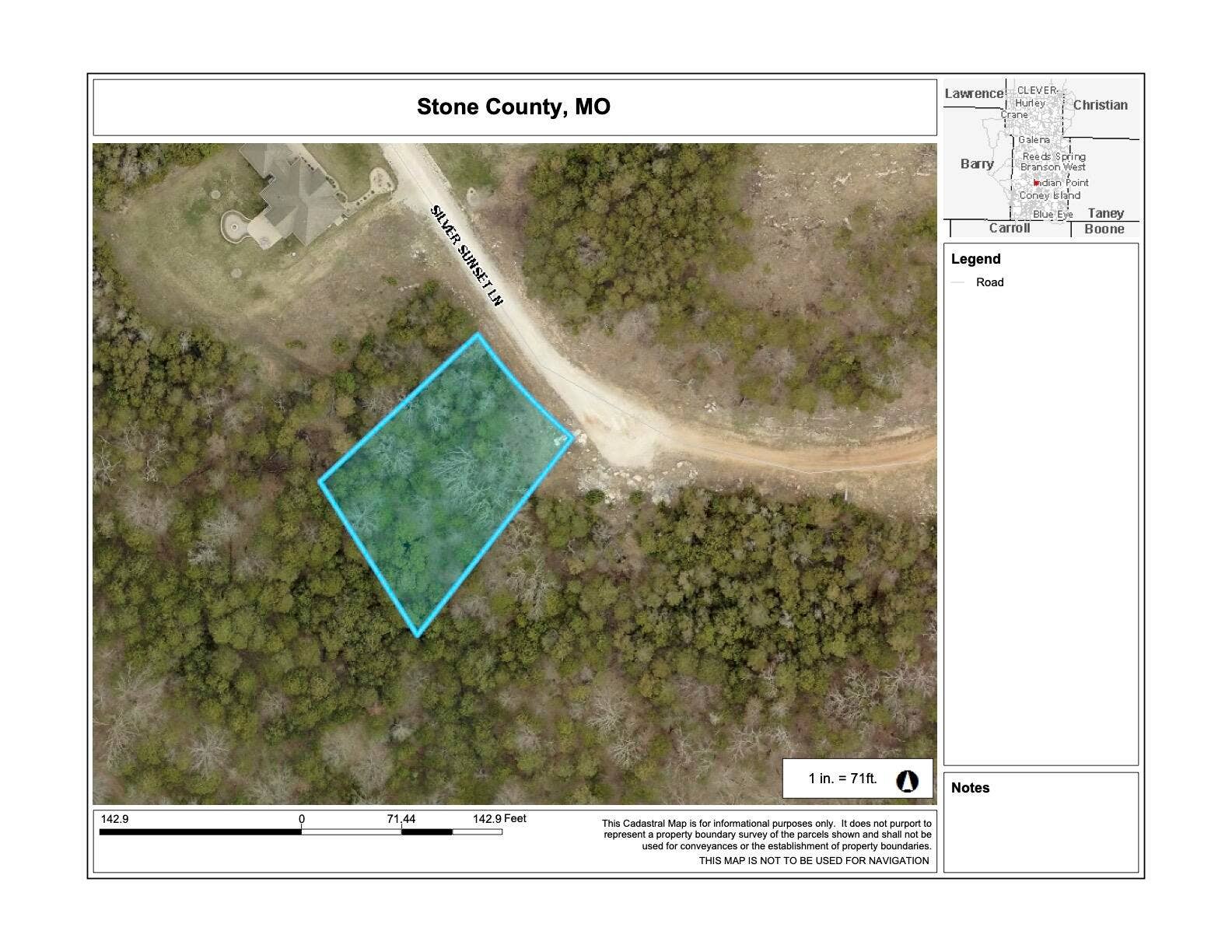 Lot 187 Silver Sunset Lane, Kimberling City, MO 65686 GIS Map