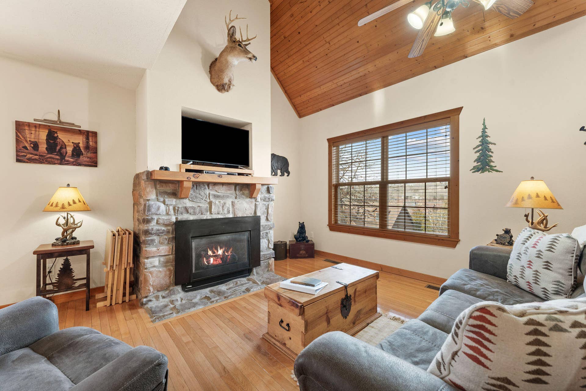 Open Living Room with Propane Fireplace