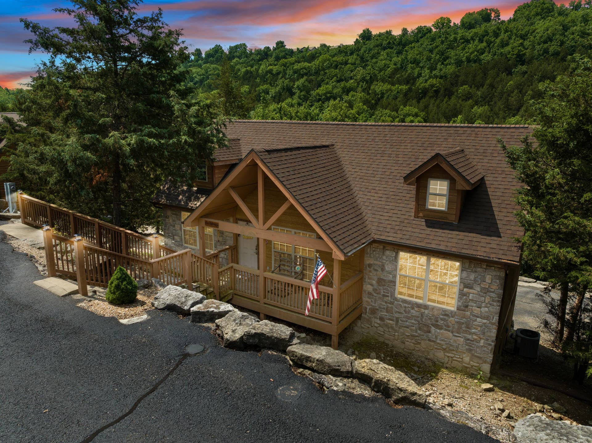 558 Baldknobber Drive, #49, Branson West, MO 65737 Aerial at night
