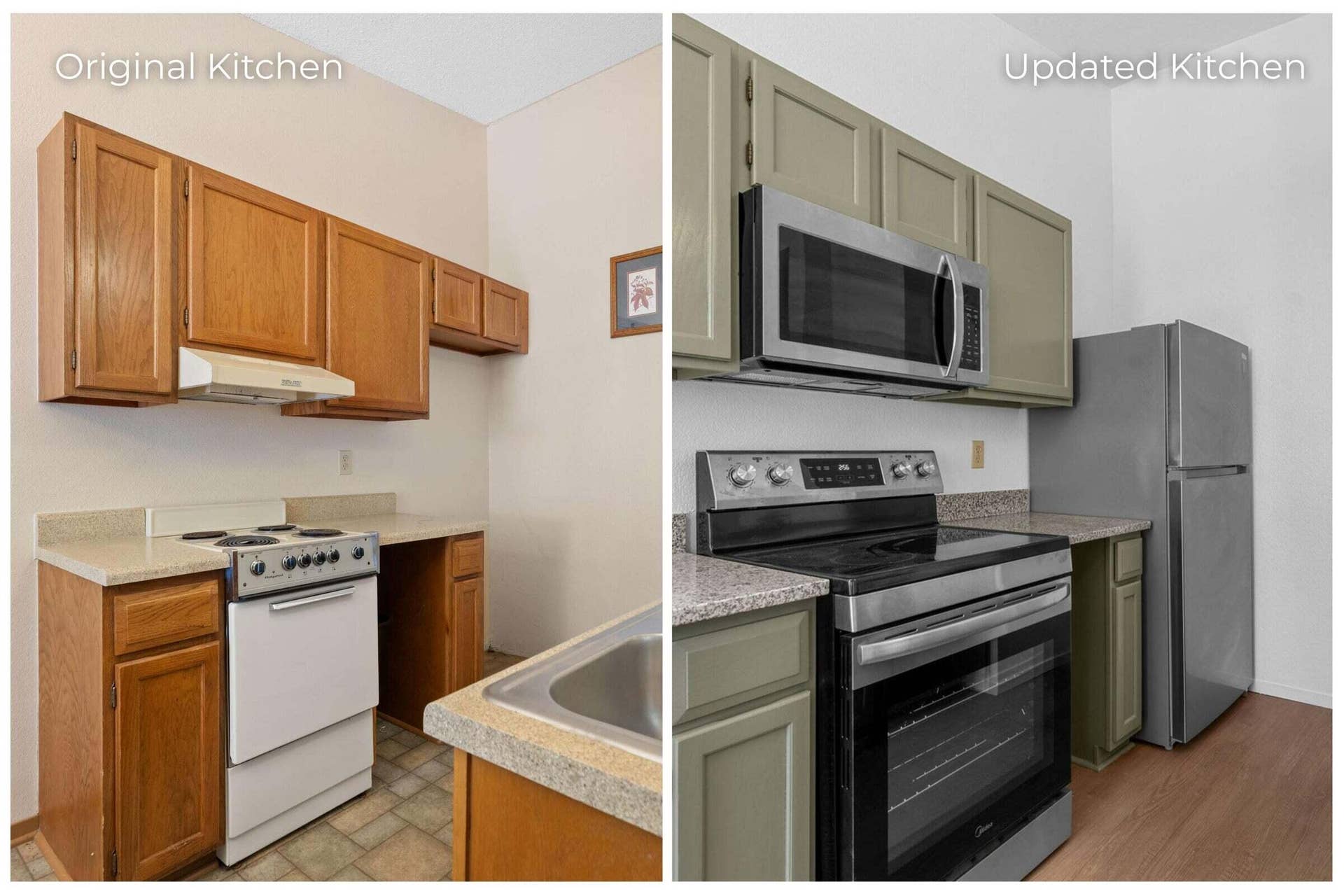 521 Ozark Mountain Resort Drive, #91, Kimberling City, MO 65686 Before and After Kitchen