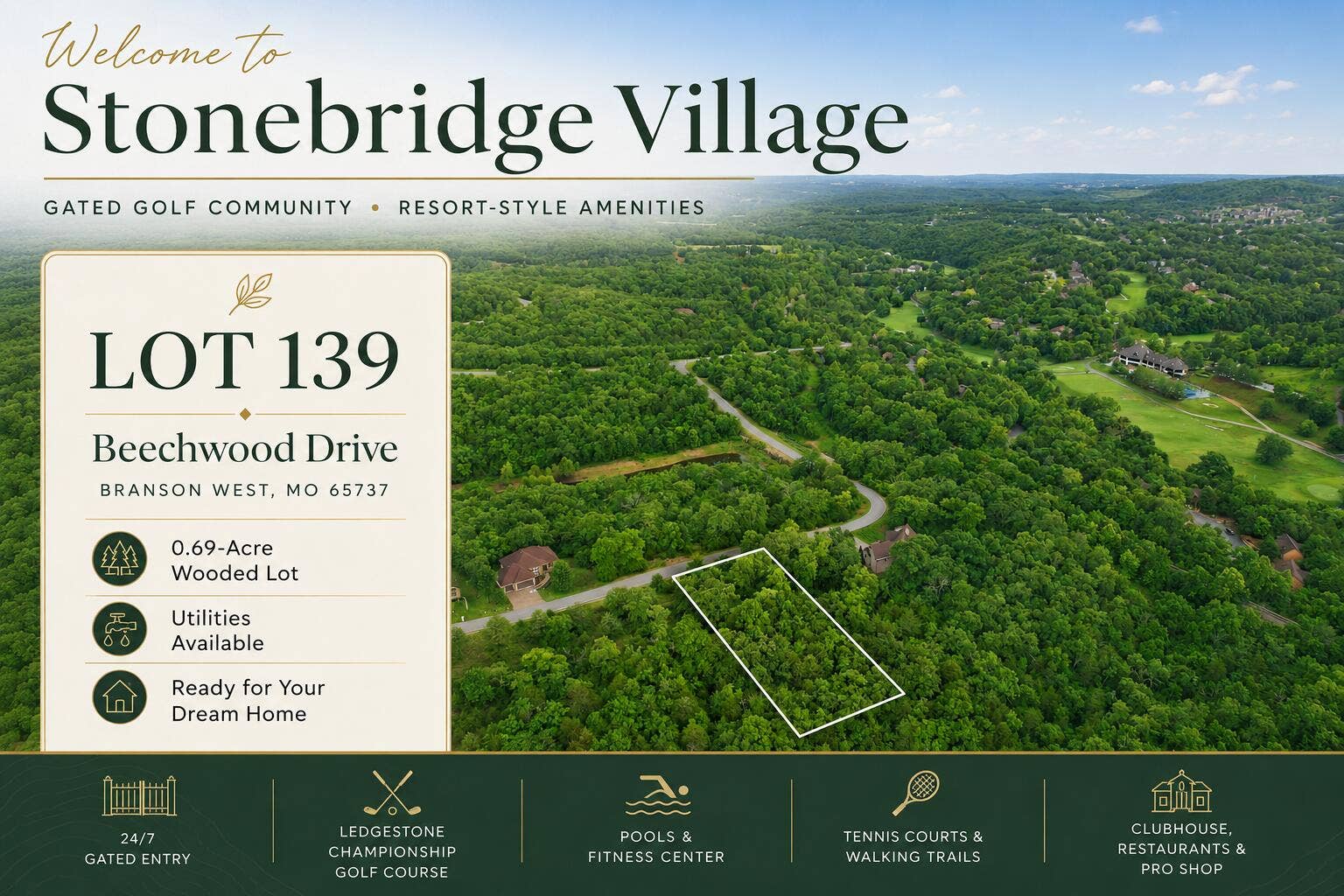 Lot 139 Beechwood Drive, Branson West, MO 65737 Lot 139 Beechwood Drive