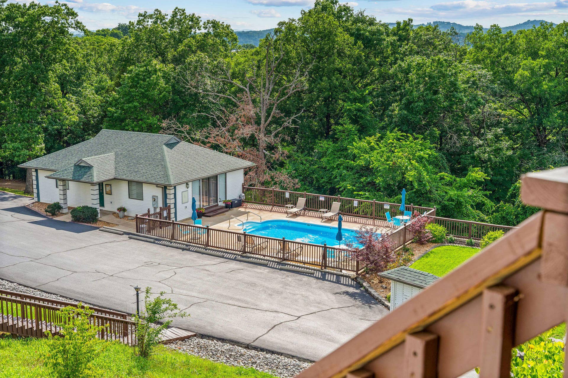 201 Point Seven Road, #8, Kimberling City, MO 65686 Clubhouse & Pool View From Lower Deck