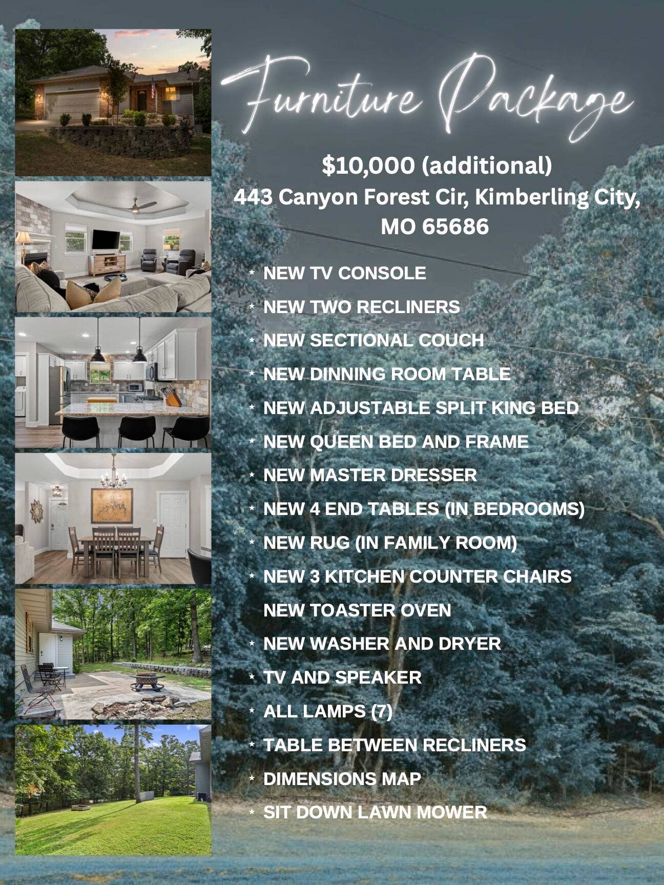 443 Canyon Forest Circle, Kimberling City, MO 65686 443 Canyon Forest Furniture Package