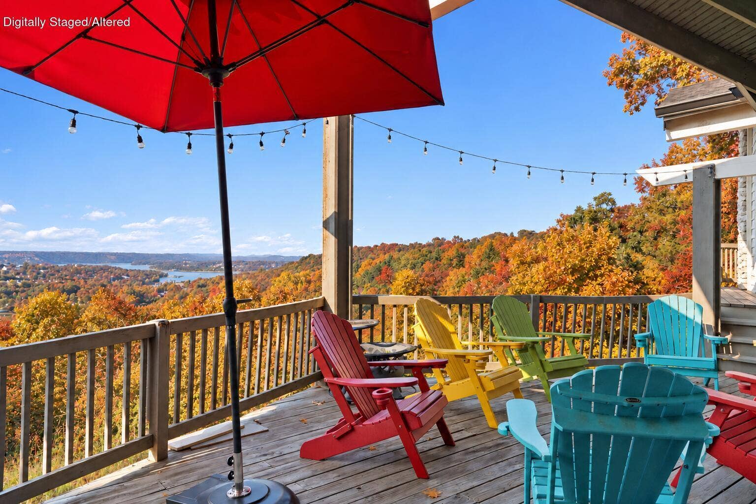 26 Greenview Drive, Kimberling City, MO 65686 Autumn lakeside deck with chairs-2
