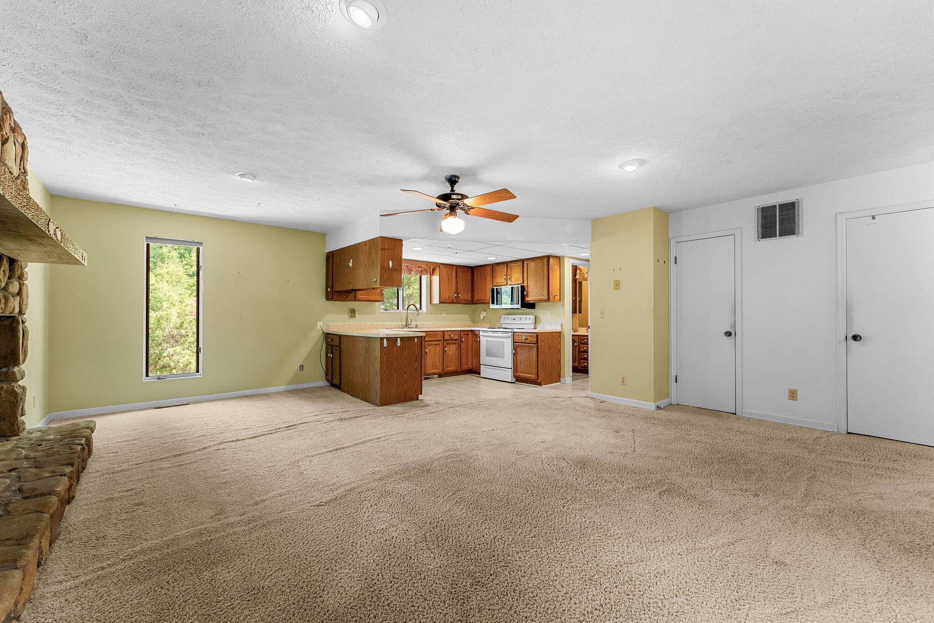 Family Room with closets