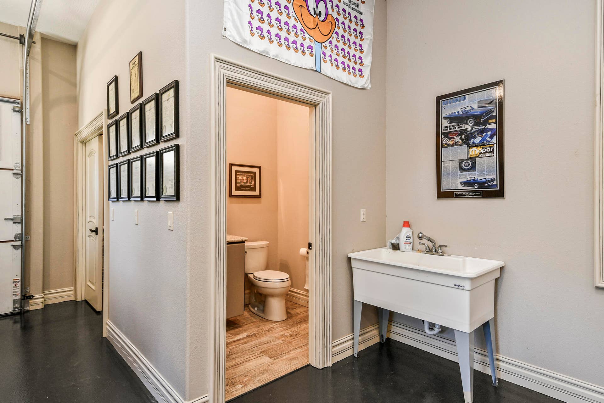 Utility Sink, Half Bath & Storage Closet