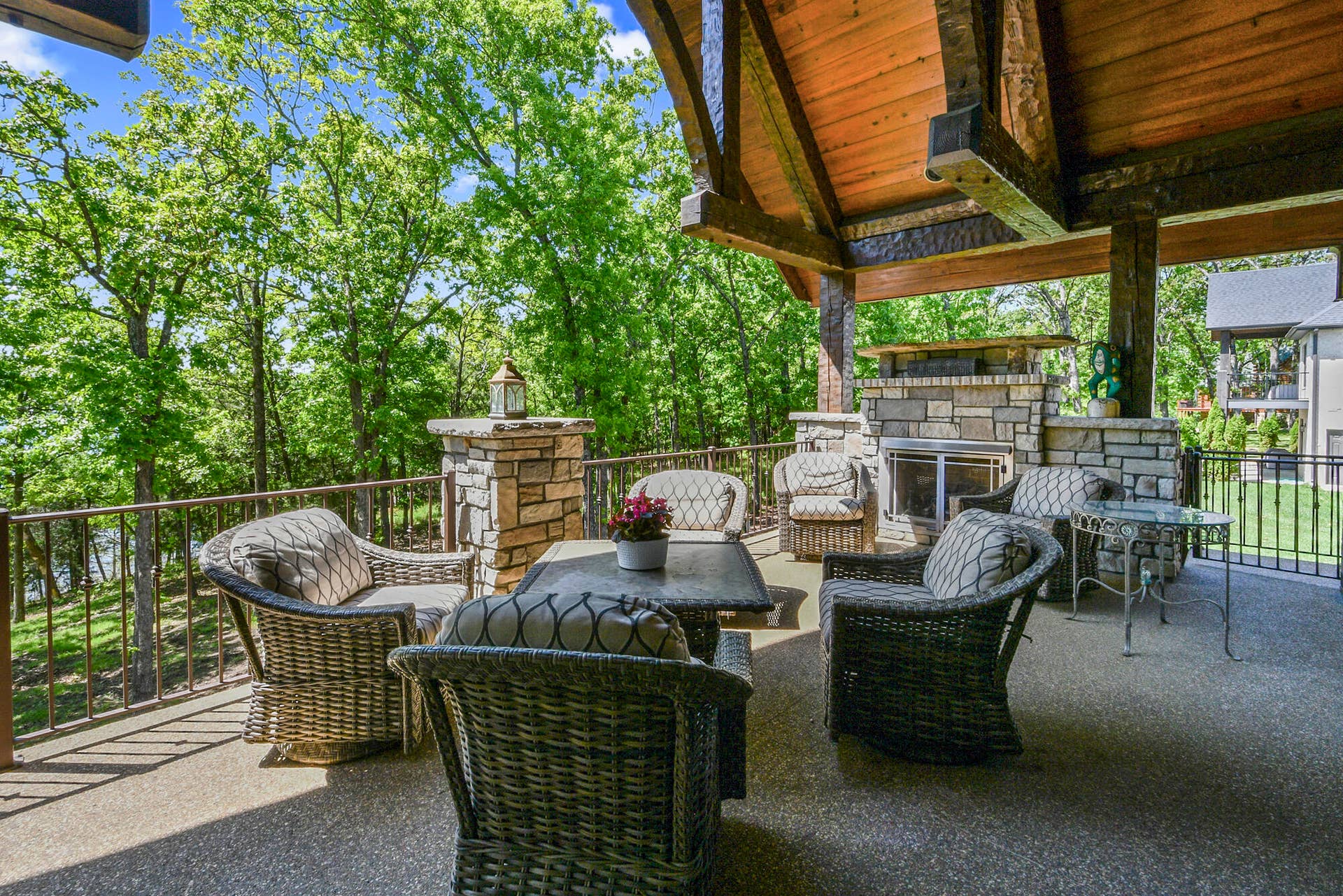 Covered Deck with Fireplace