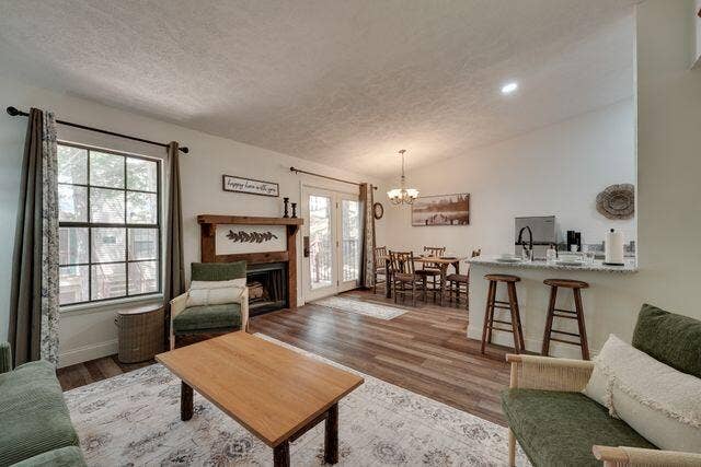 395 Ozark Mountain Resort Drive, #Cabin 60, Kimberling City, MO 65686 60 - Living Room - Dining Room - Firepla