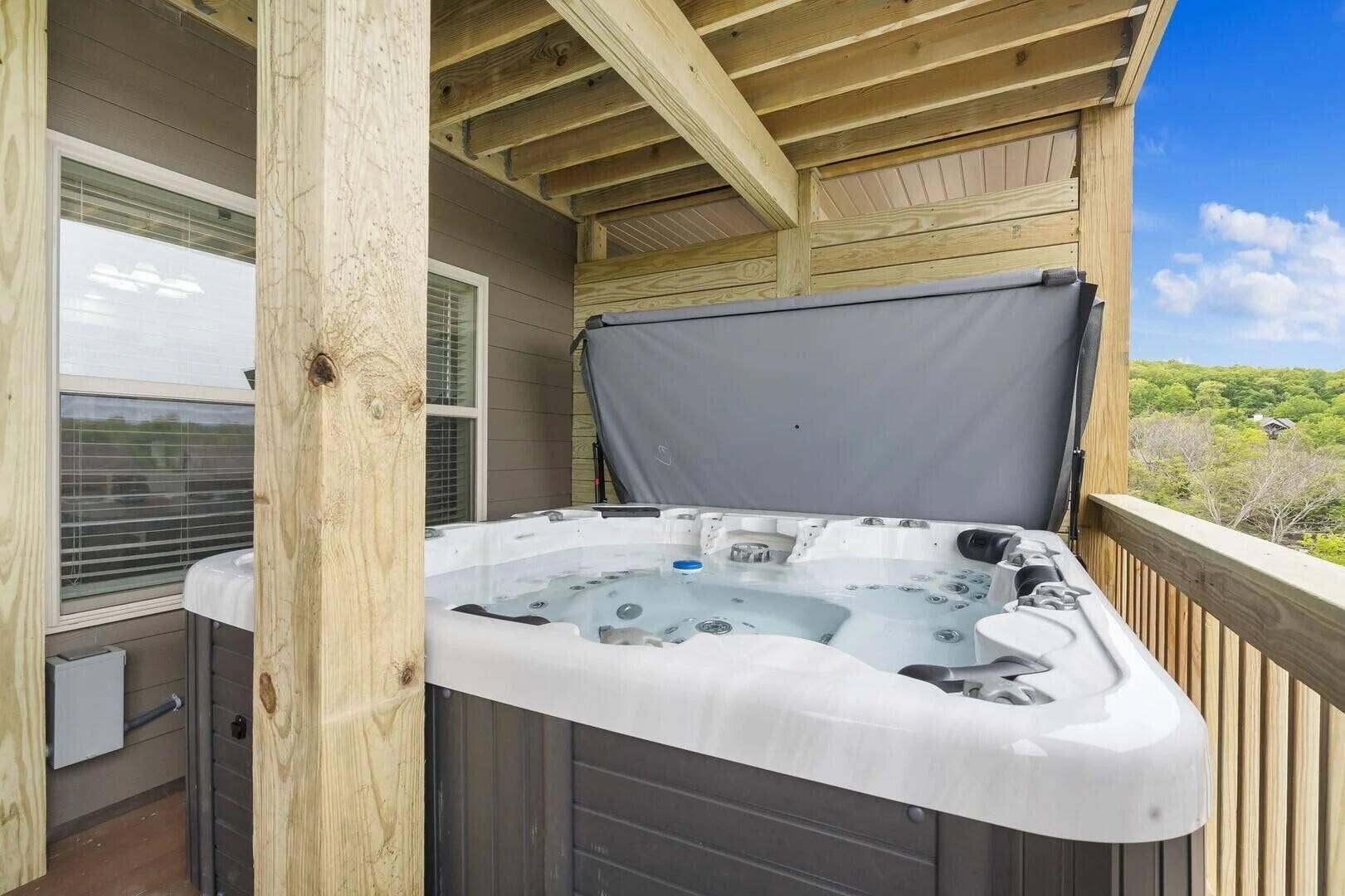 Hot tub on deck