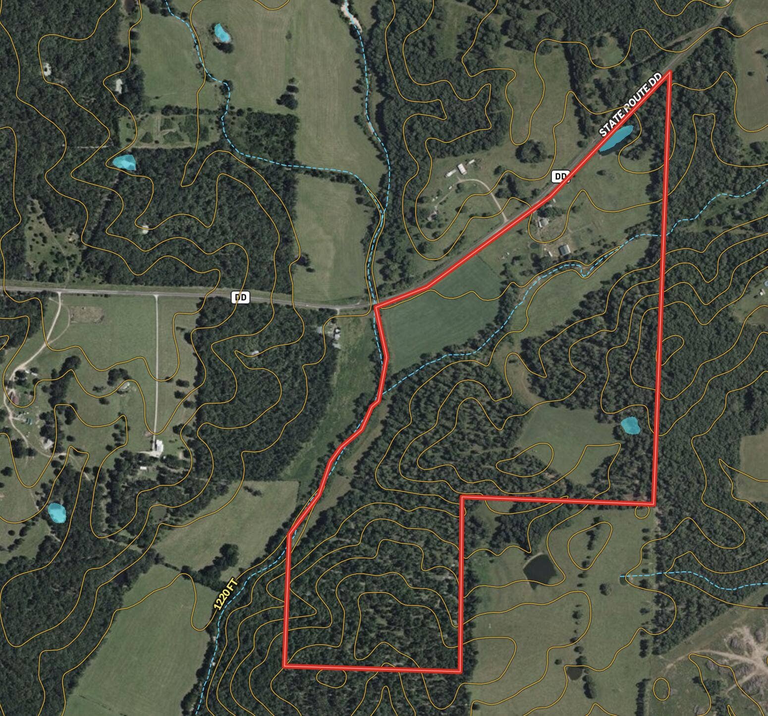 Aerial View with Contour Line
