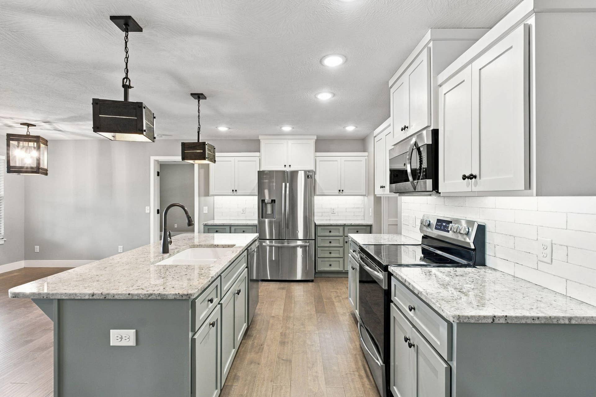 Freshly painted cabinets
