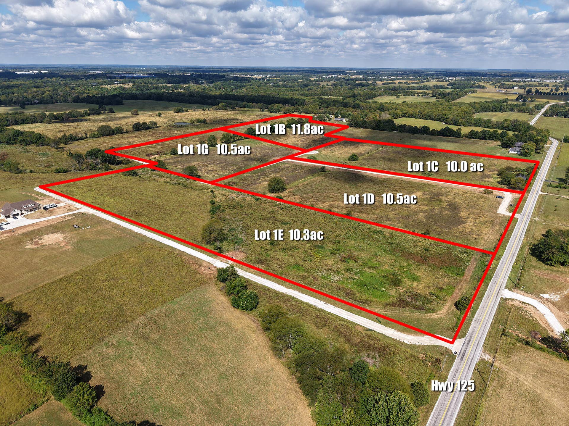 1-D N State Highway 125, Strafford, MO 65757 All 5 lots from South 125 View