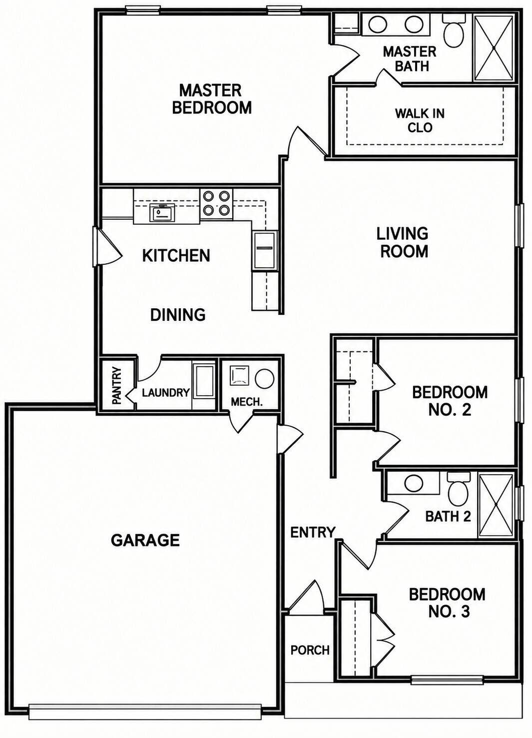 1014 Fenli Avenue, Monett, MO 65708 1175 sq feet (green) clean floor plan