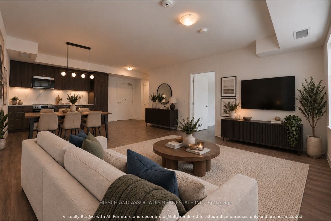 7437 Kingston Road, #1104, Toronto E, Toronto ON M1B 0E9 Virtually Staged Kitchen.Living.Dining