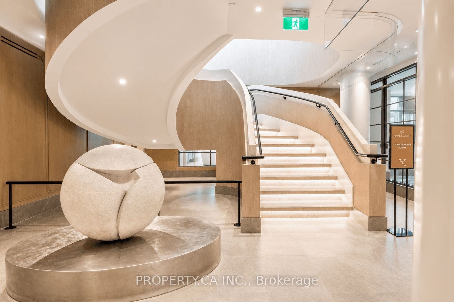 Stairs leading to concierge