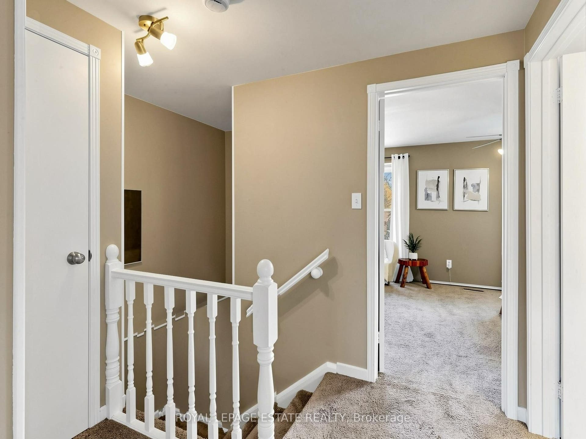 Deep linen closet provides additional storage