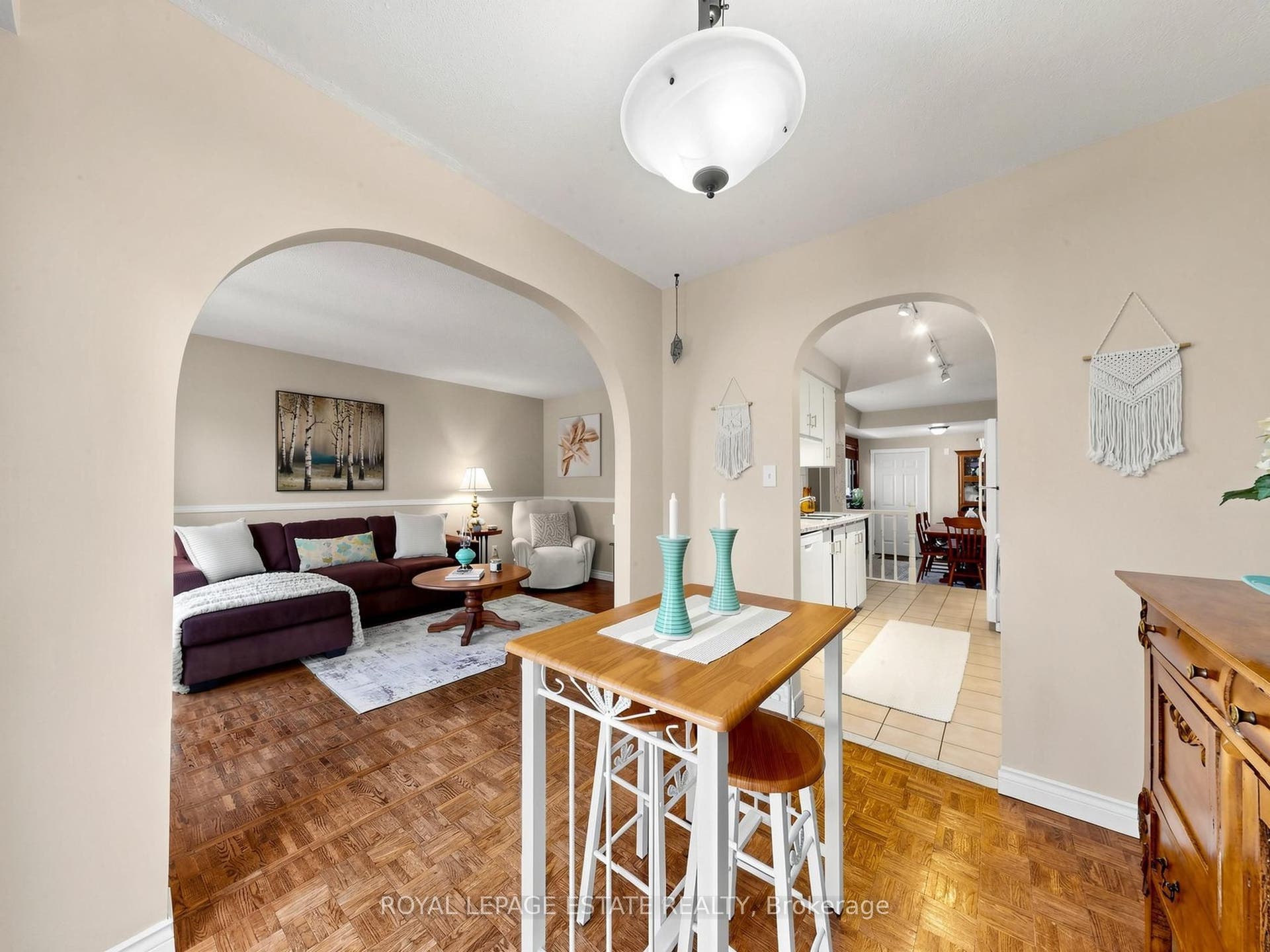 Open concept living dining kitchen