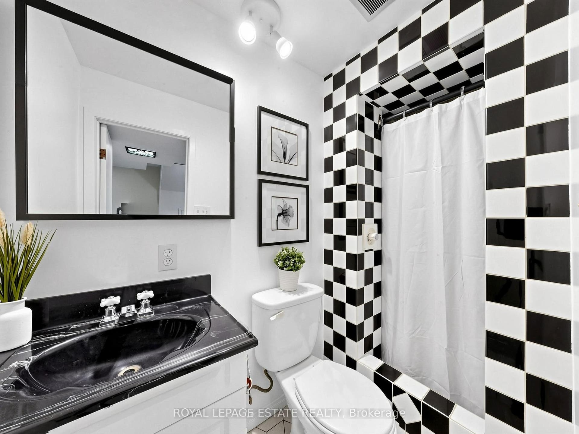 Basement bathroom complete with shower