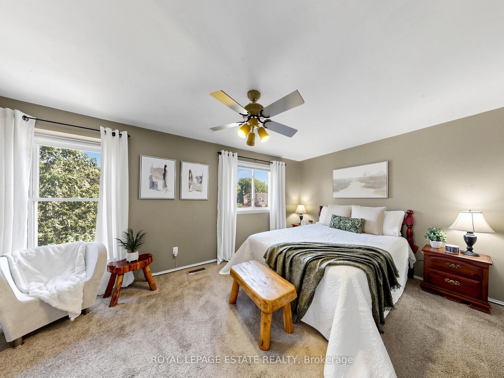 Primary bedroom with semi- walk-in closet